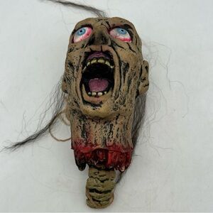 Vtg Seasons Nightview Inc. Hanging Severed Zombie Shrunken Head Halloween Prop